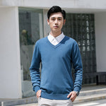 3XL Men's Sweater Cashmere Blended Knitted V-neck Pullover Hot Selling Fall Winter Men's Wool Knitted Sweater High Quality Warm